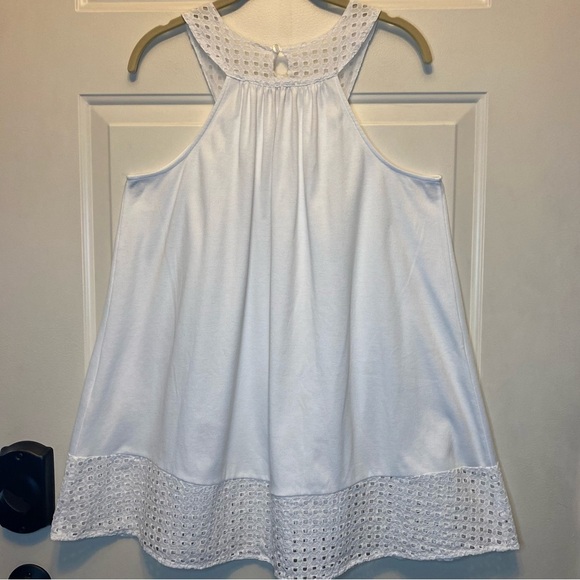 Kate Spade Dream a Little Dream Sz M Knit Cotton Blend Halter Dress Lace Trim - Picture 2 of 10